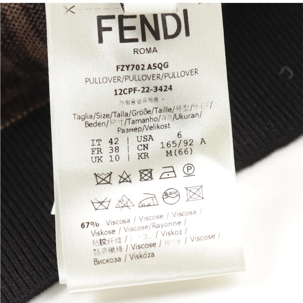 👛👛👛Fendi Zucca Print Knit Crew Neck - Picture 6 of 7